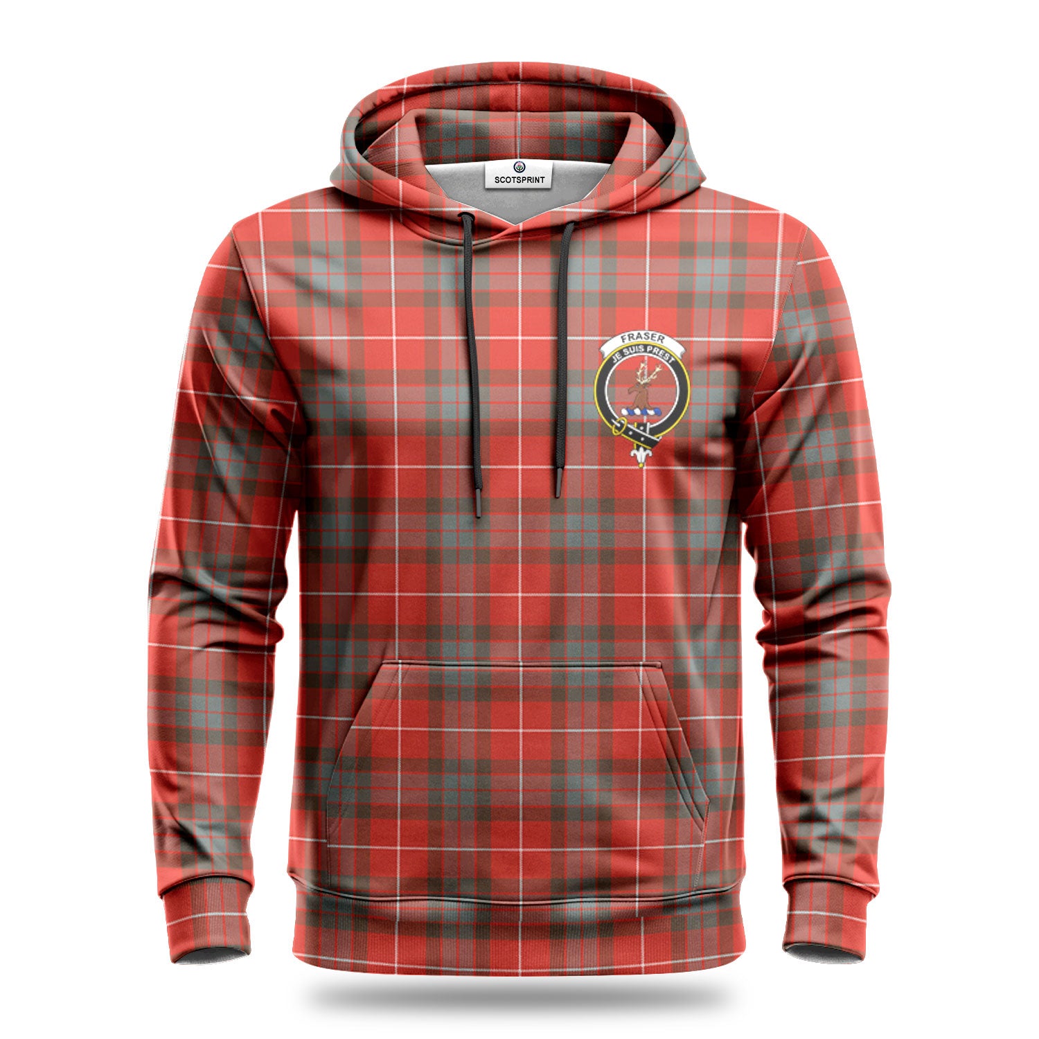 Fraser (of Lovat) Weathered Tartan Crest Hoodie