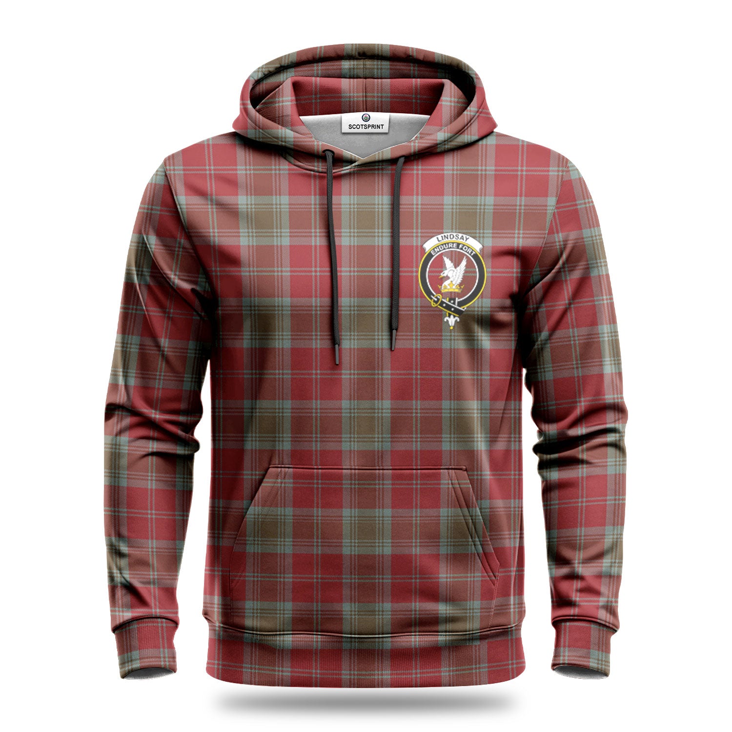 Lindsay Weathered Tartan Crest Hoodie