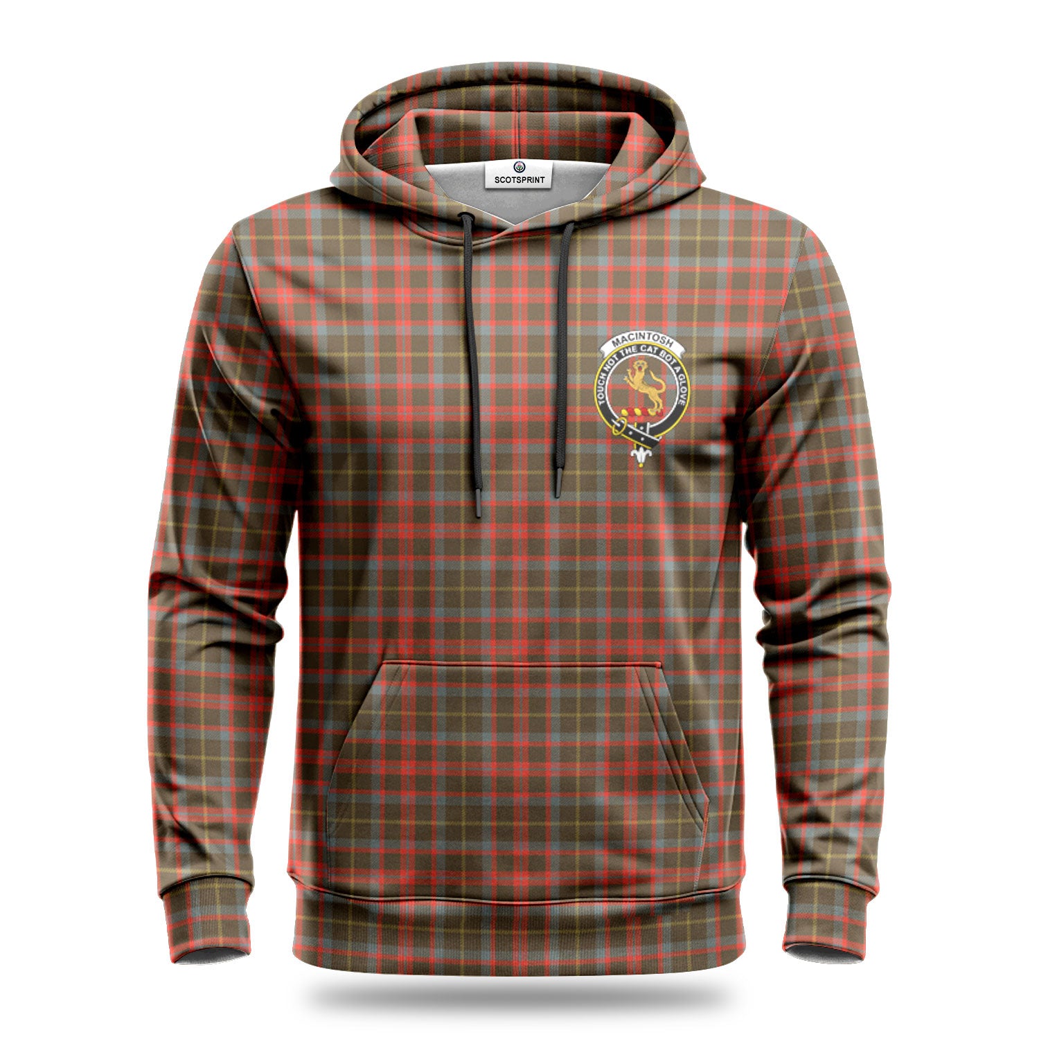 MacIntosh Hunting Weathered Tartan Crest Hoodie