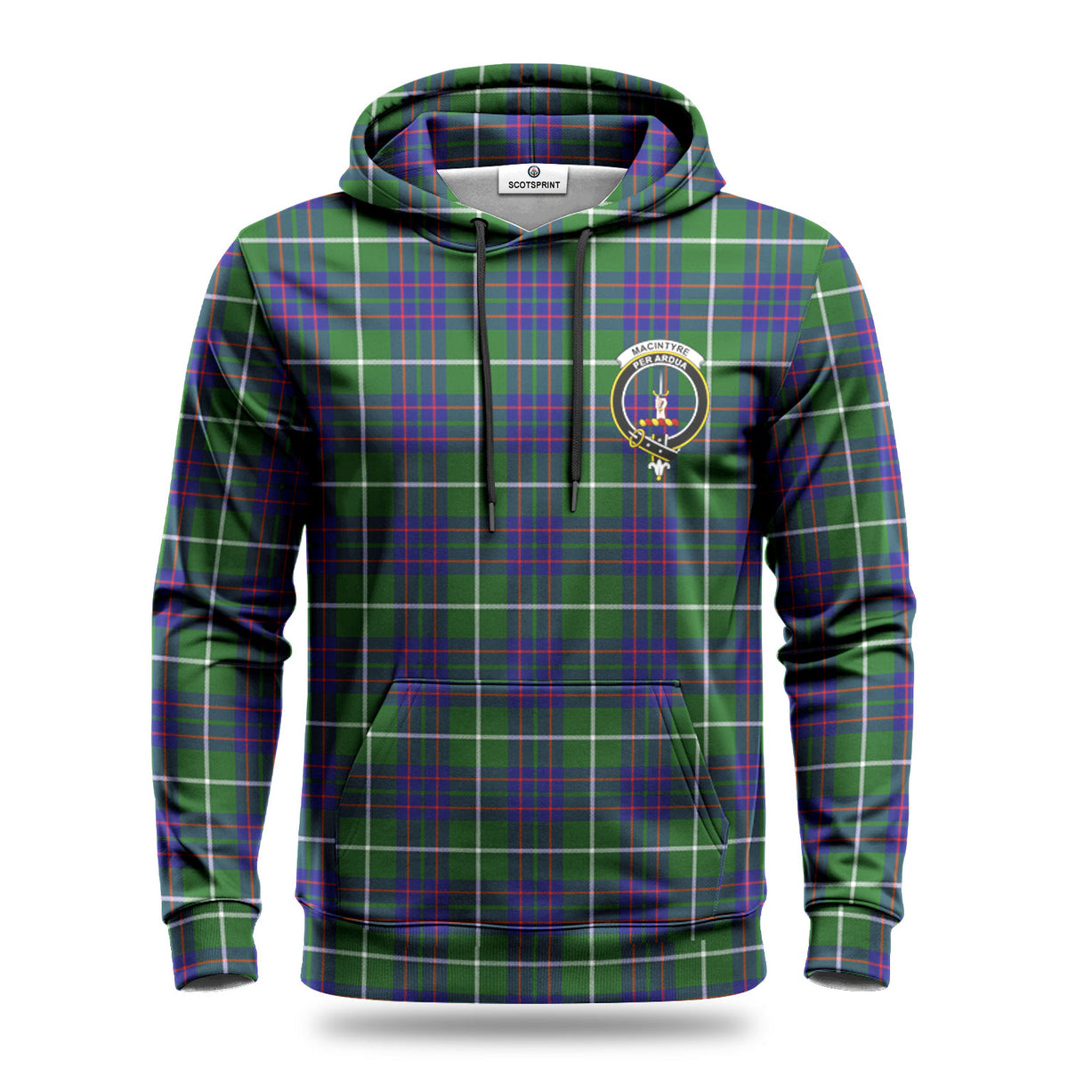 MacIntyre Hunting Modern Tartan Crest Hoodie