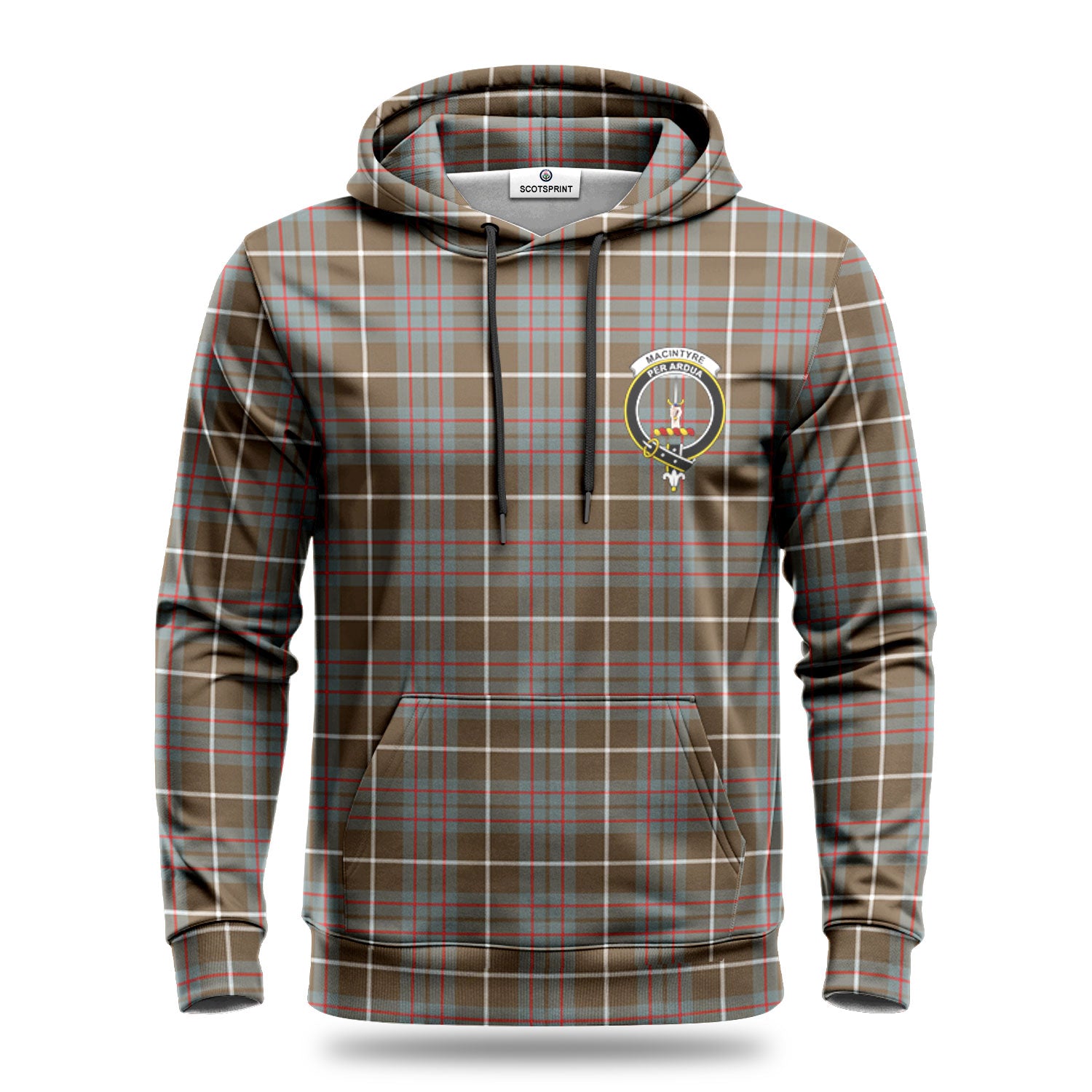 MacIntyre Hunting Weathered Tartan Crest Hoodie