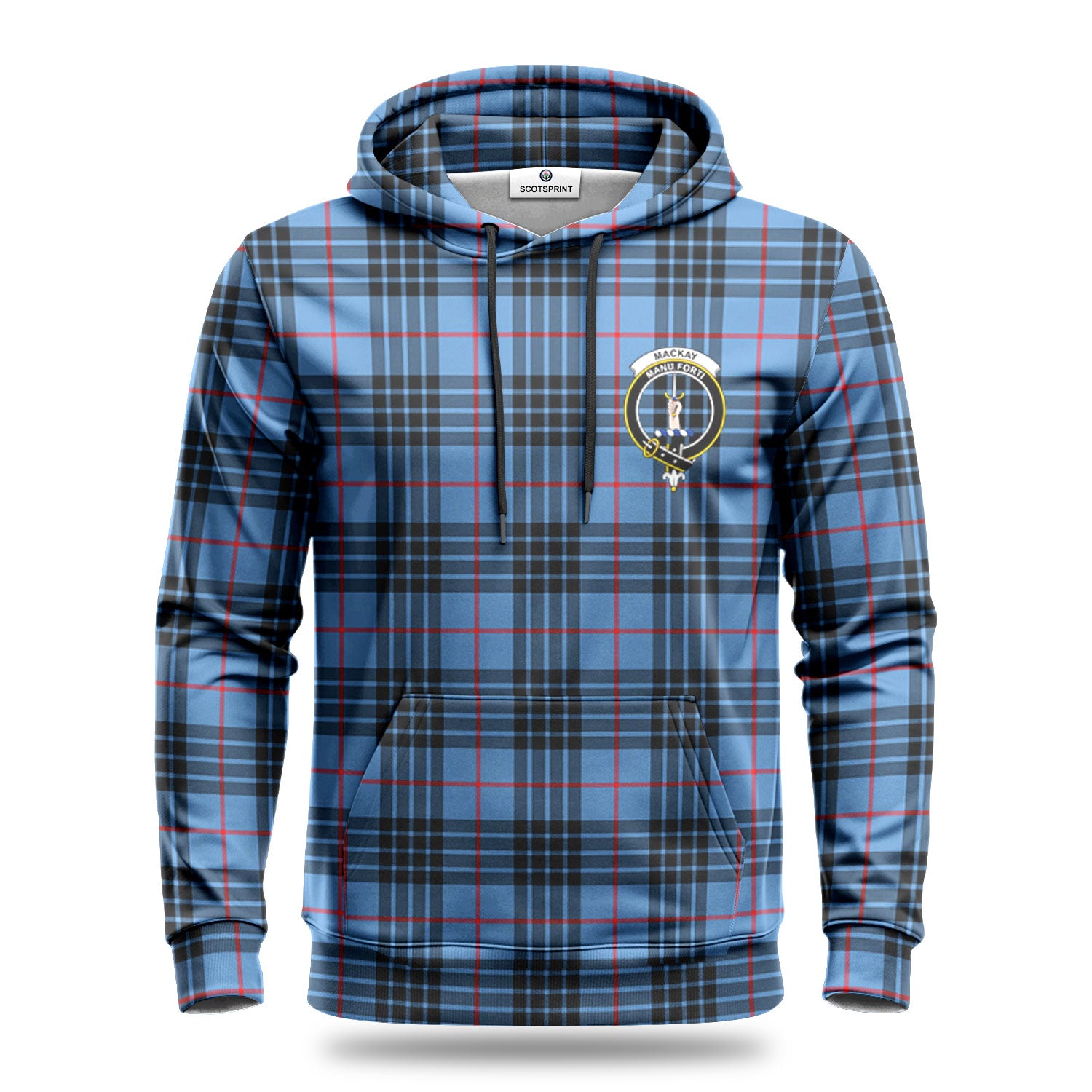 MacKay Blue Tartan Crest Hoodie