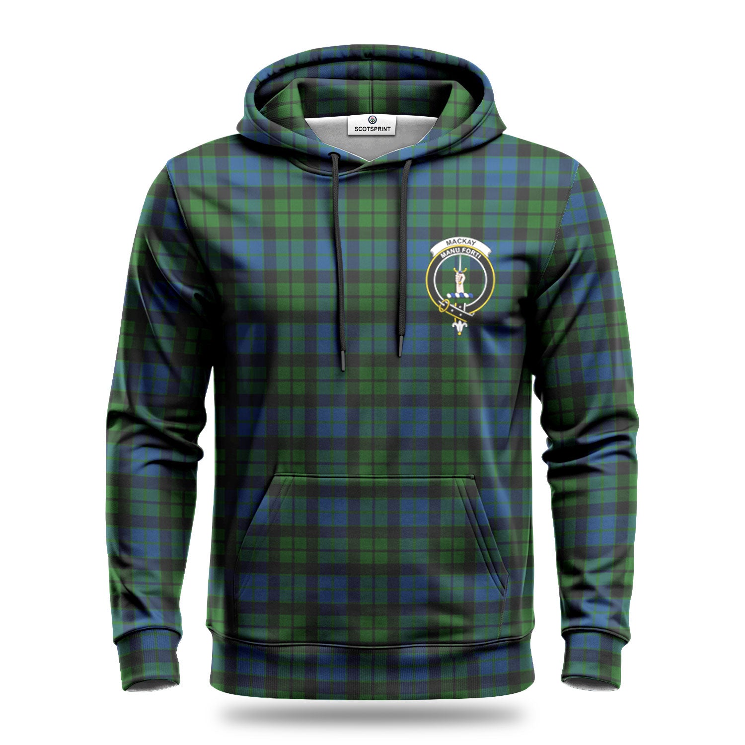 MacKay Modern Tartan Crest Hoodie