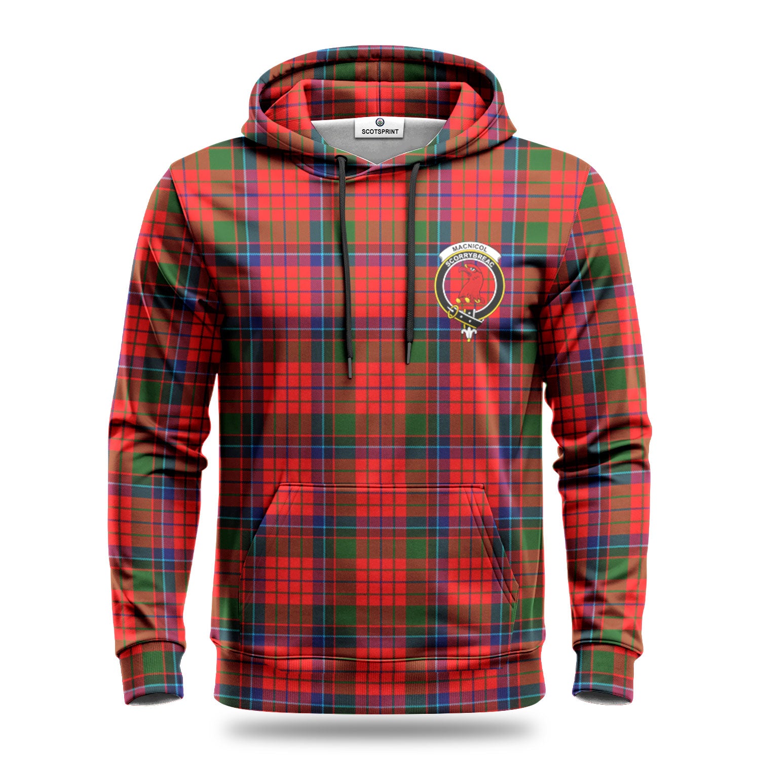 MacNicol (of Scorrybreac) Tartan Crest Hoodie