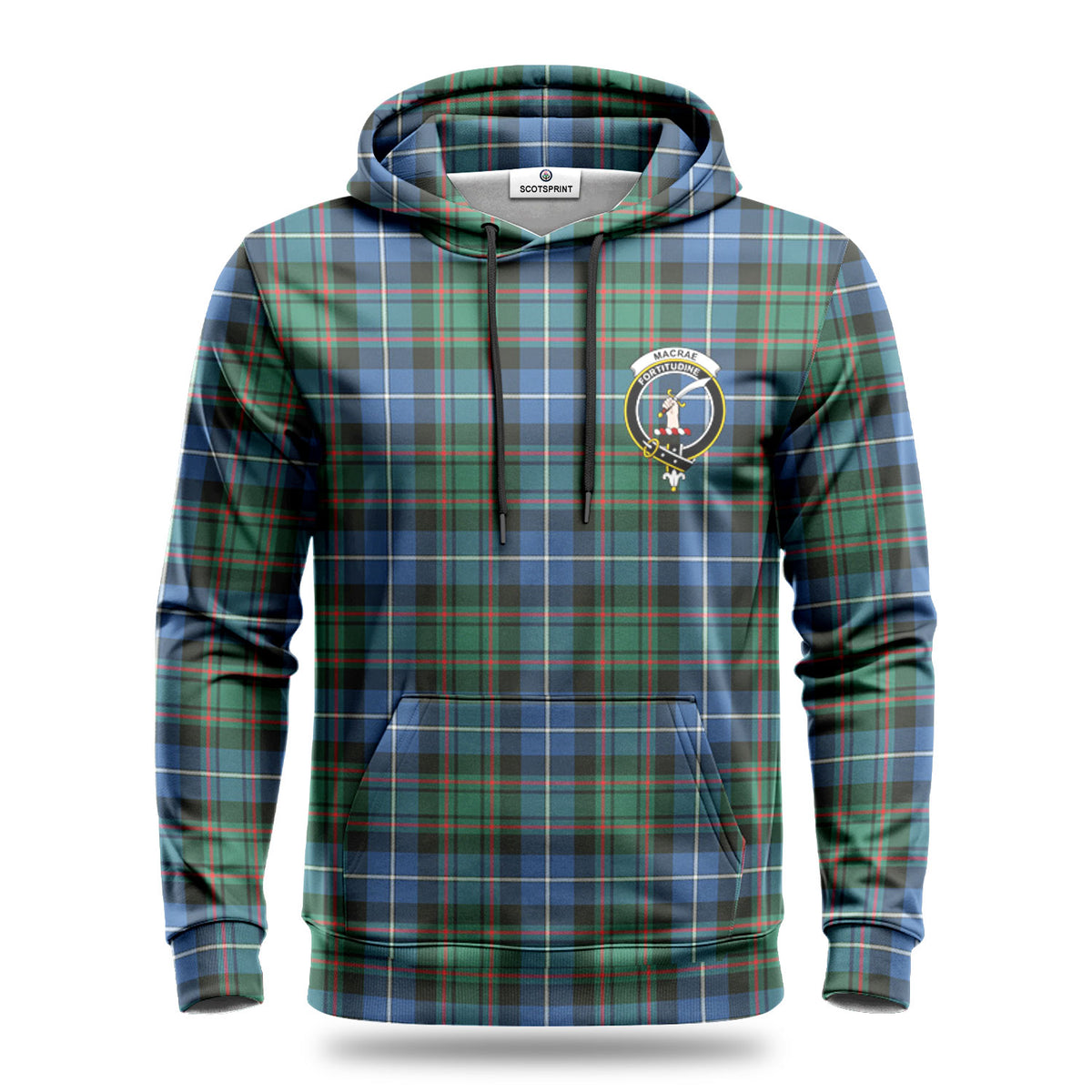 MacRae Hunting Ancient Tartan Crest Hoodie