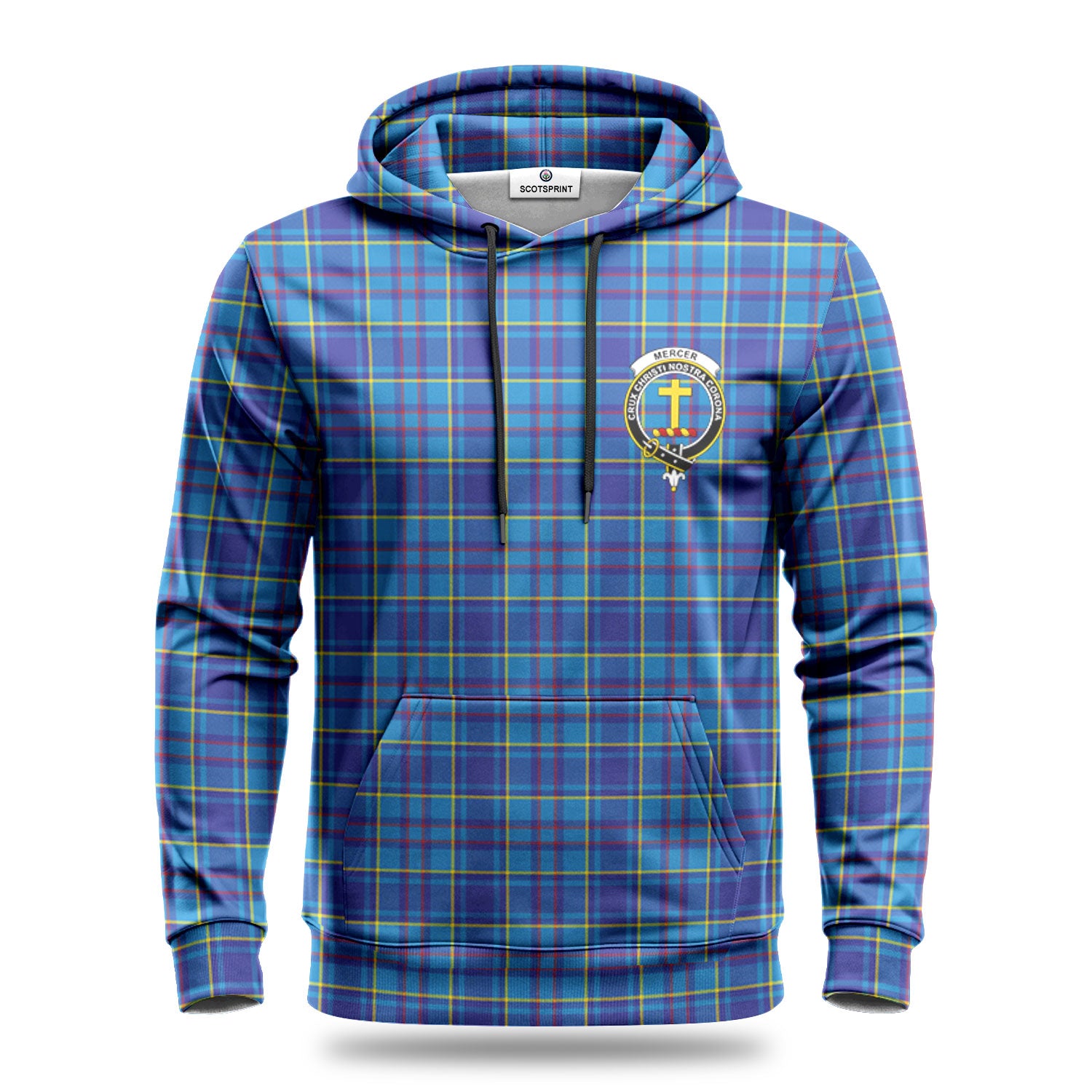 Mercer Modern Tartan Crest Hoodie