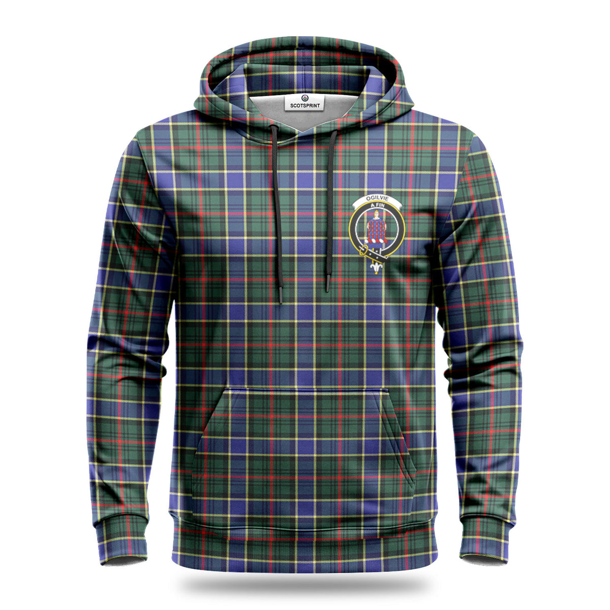 Ogilvie Hunting Modern Tartan Crest Hoodie