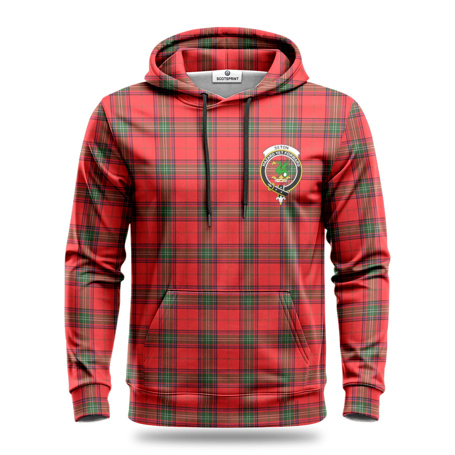 Seton Modern Tartan Crest Hoodie