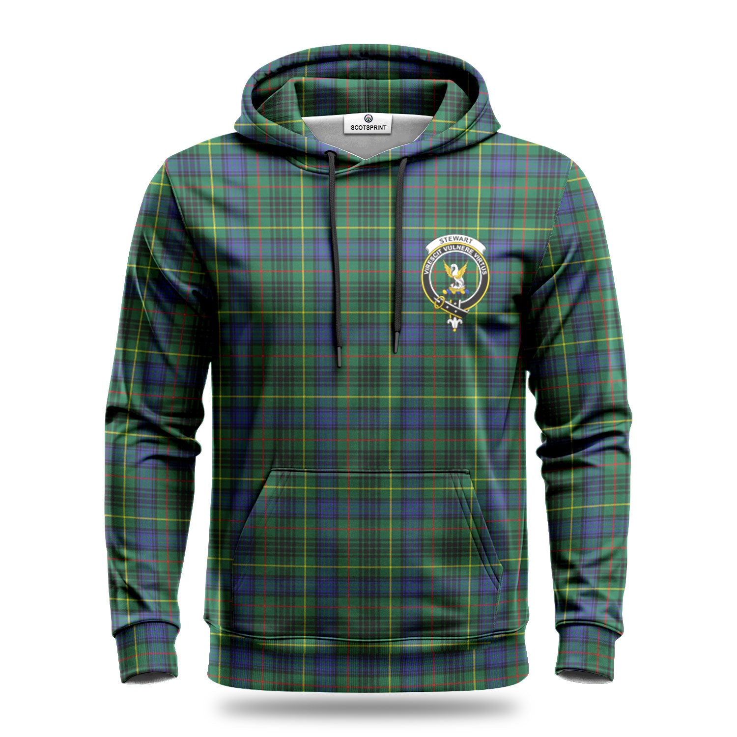 Stewart Hunting Modern Tartan Crest Hoodie