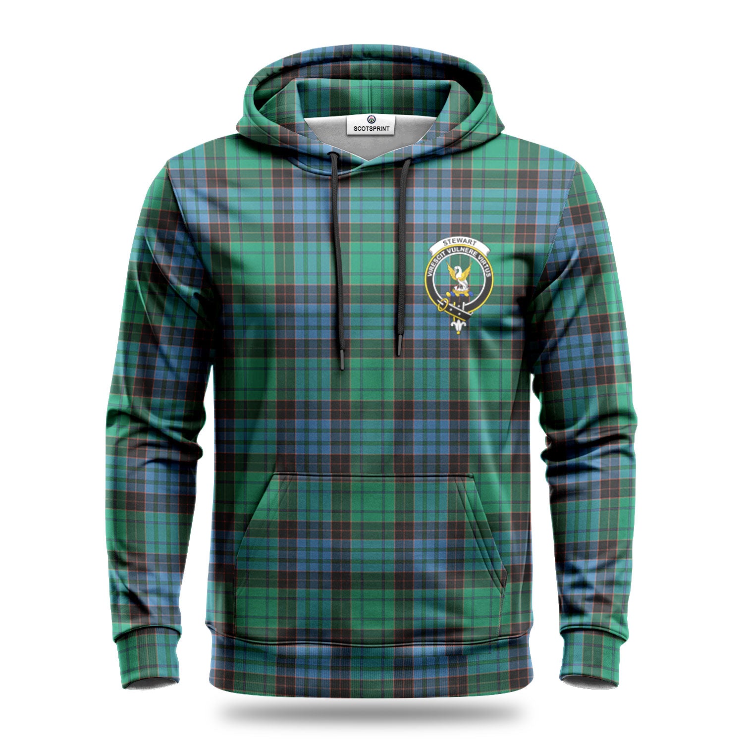 Stewart Old Ancient Tartan Crest Hoodie