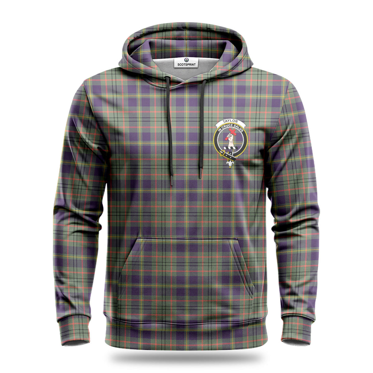 Taylor Weathered Tartan Crest Hoodie