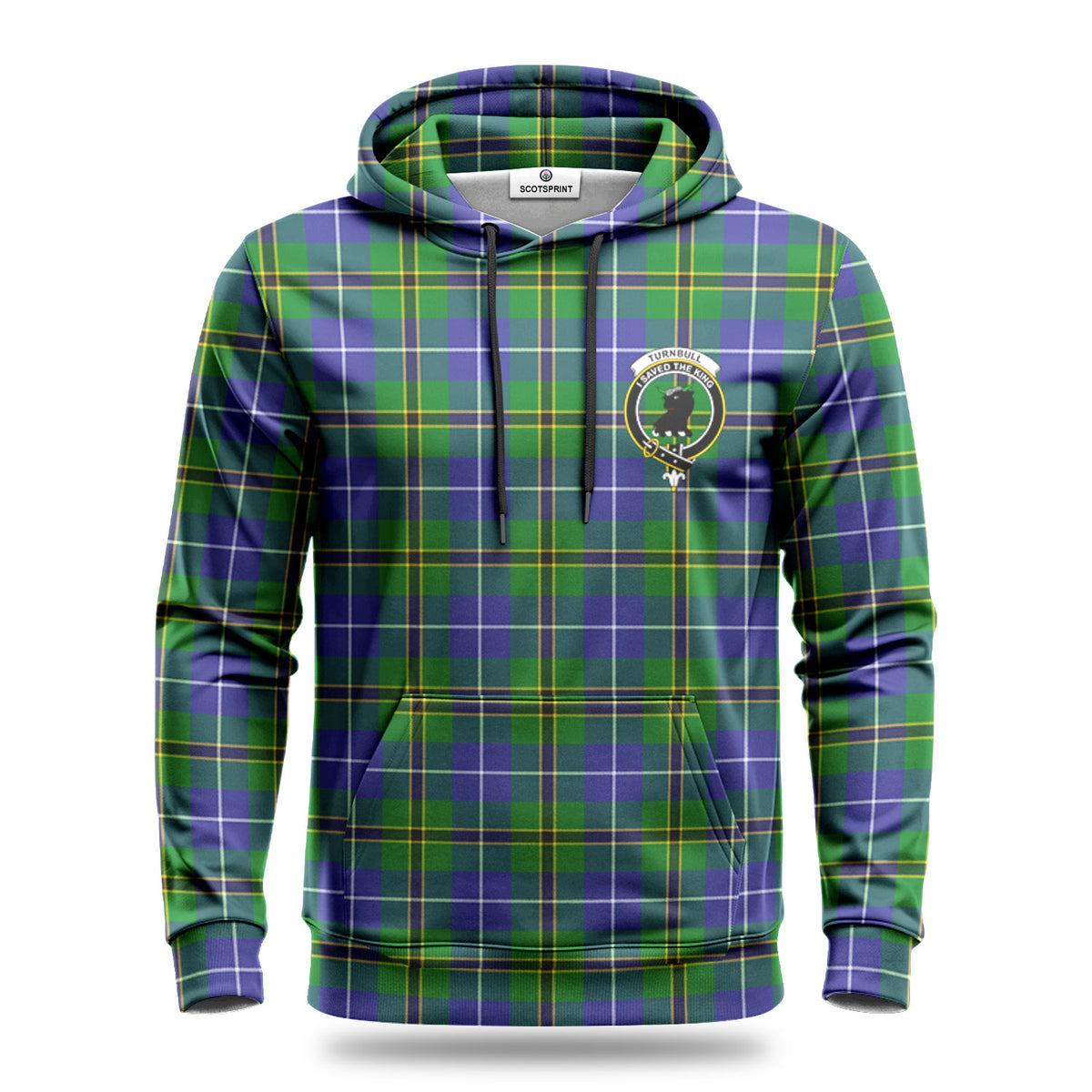 Turnbull Hunting Tartan Crest Hoodie