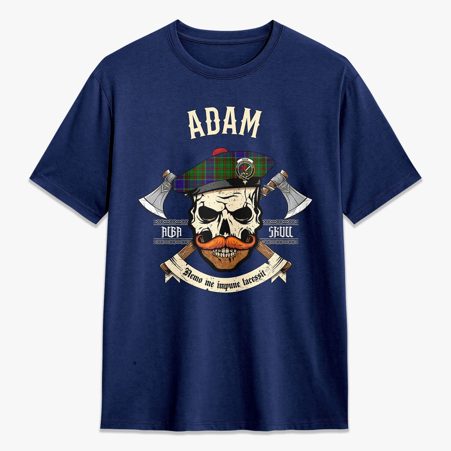 Adam Tartan Crest 2D T-shirt - Alba Skull Style