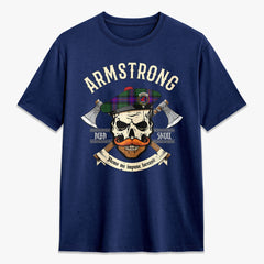 Armstrong Modern Tartan Crest 2D T-shirt - Alba Skull Style