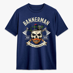 Bannerman Tartan Crest 2D T-shirt - Alba Skull Style