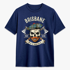 Brisbane Tartan Crest 2D T-shirt - Alba Skull Style