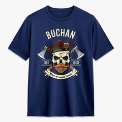 Buchan Modern Tartan Crest 2D T-shirt - Alba Skull Style