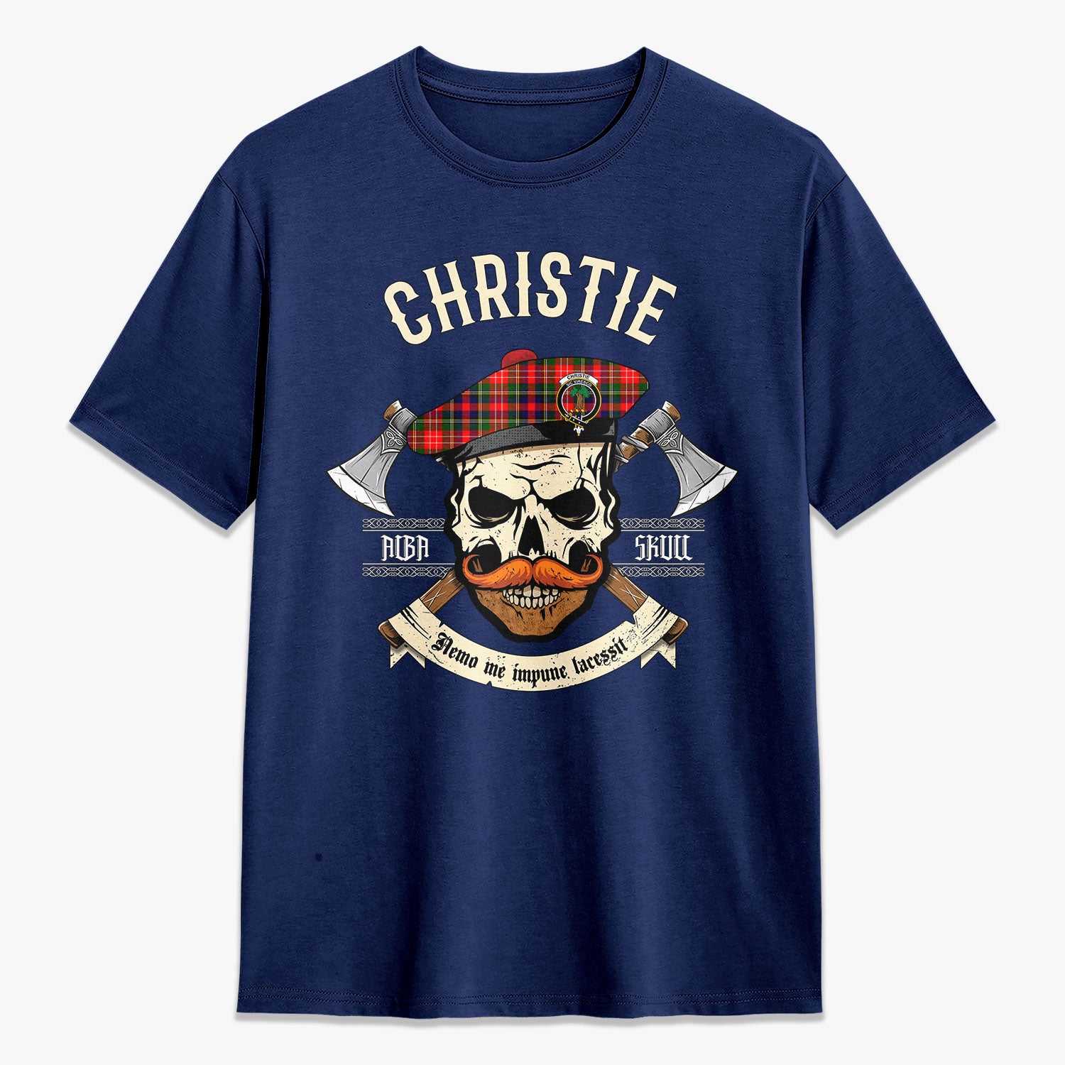 Christie Tartan Crest 2D T-shirt - Alba Skull Style