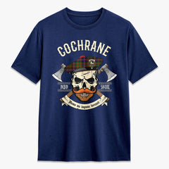 Cochrane Modern Tartan Crest 2D T-shirt - Alba Skull Style