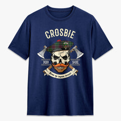 Crosbie Tartan Crest 2D T-shirt - Alba Skull Style