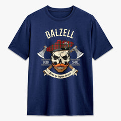 Dalzell Tartan Crest 2D T-shirt - Alba Skull Style