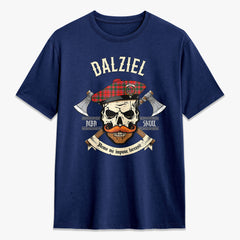 Dalziel Modern Tartan Crest 2D T-shirt - Alba Skull Style