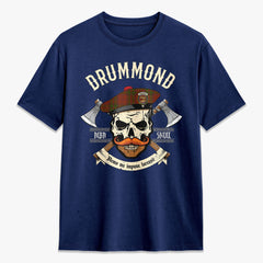 Drummond Clan Tartan Crest 2D T-shirt - Alba Skull Style