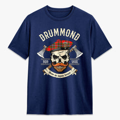 Drummond of Perth Tartan Crest 2D T-shirt - Alba Skull Style