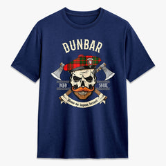 Dunbar Modern Tartan Crest 2D T-shirt - Alba Skull Style