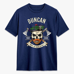 Duncan Modern Tartan Crest 2D T-shirt - Alba Skull Style