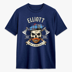 Elliott Ancient Tartan Crest 2D T-shirt - Alba Skull Style