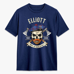 Elliott Modern Tartan Crest 2D T-shirt - Alba Skull Style