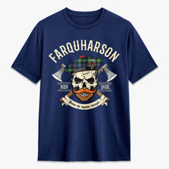 Farquharson Ancient Tartan Crest 2D T-shirt - Alba Skull Style