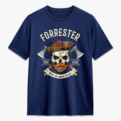 Forrester Tartan Crest 2D T-shirt - Alba Skull Style