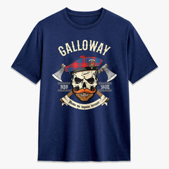 Galloway Red Tartan Crest 2D T-shirt - Alba Skull Style