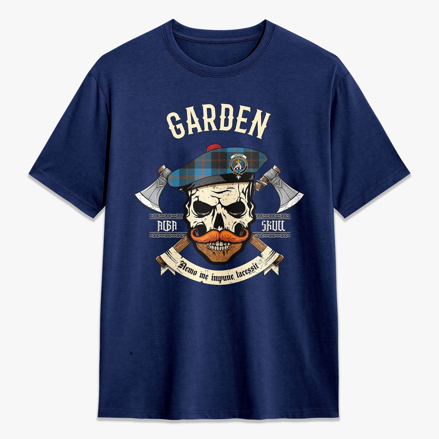 Garden Tartan Crest 2D T-shirt - Alba Skull Style