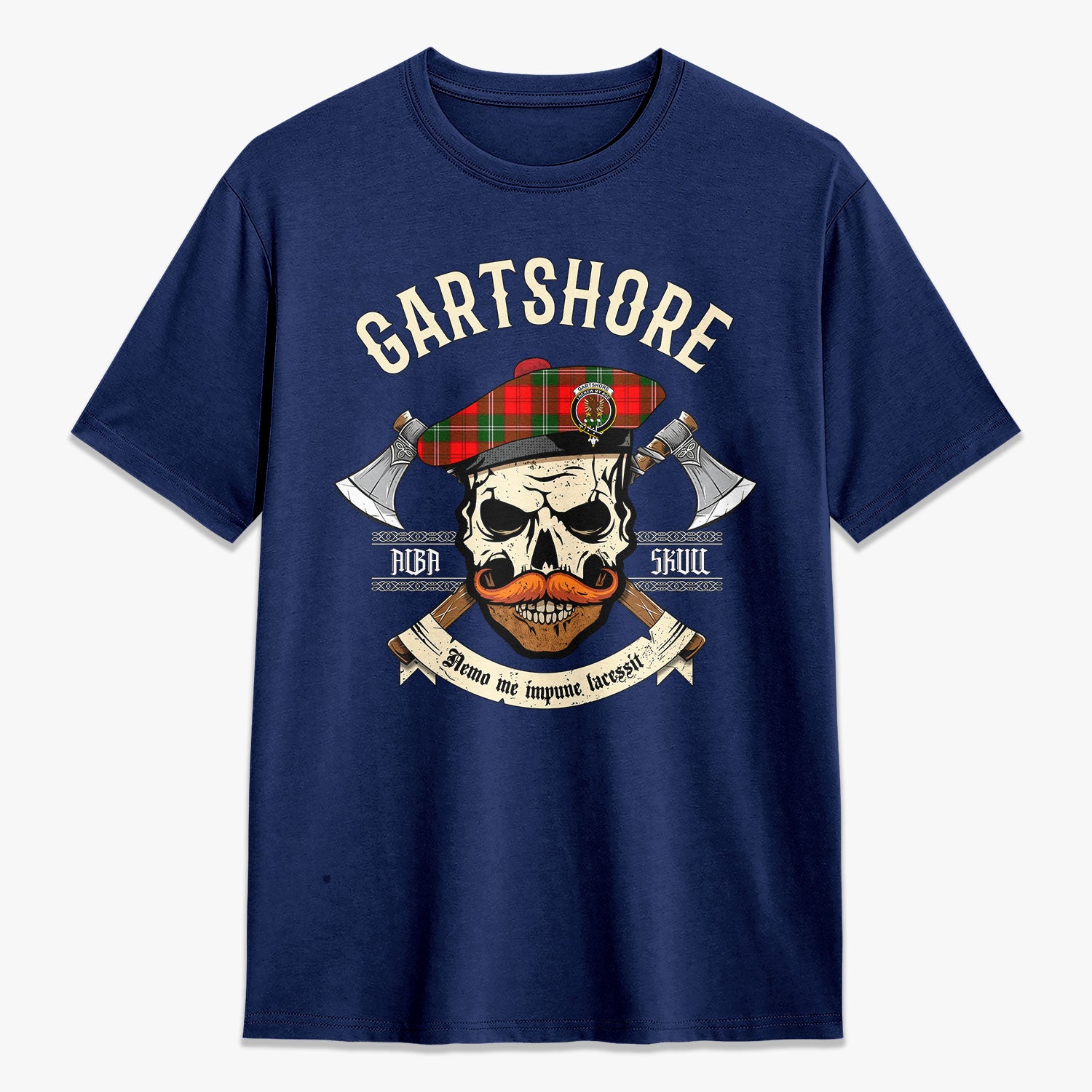 Gartshore Tartan Crest 2D T-shirt - Alba Skull Style