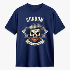 Gordon Dress Modern Tartan Crest 2D T-shirt - Alba Skull Style