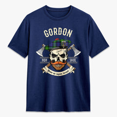 Gordon Modern Tartan Crest 2D T-shirt - Alba Skull Style