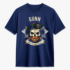 Gunn Modern Tartan Crest 2D T-shirt - Alba Skull Style