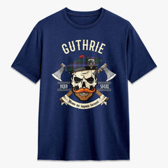 Guthrie Modern Tartan Crest 2D T-shirt - Alba Skull Style