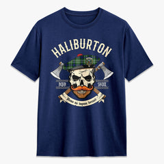 Haliburton Tartan Crest 2D T-shirt - Alba Skull Style