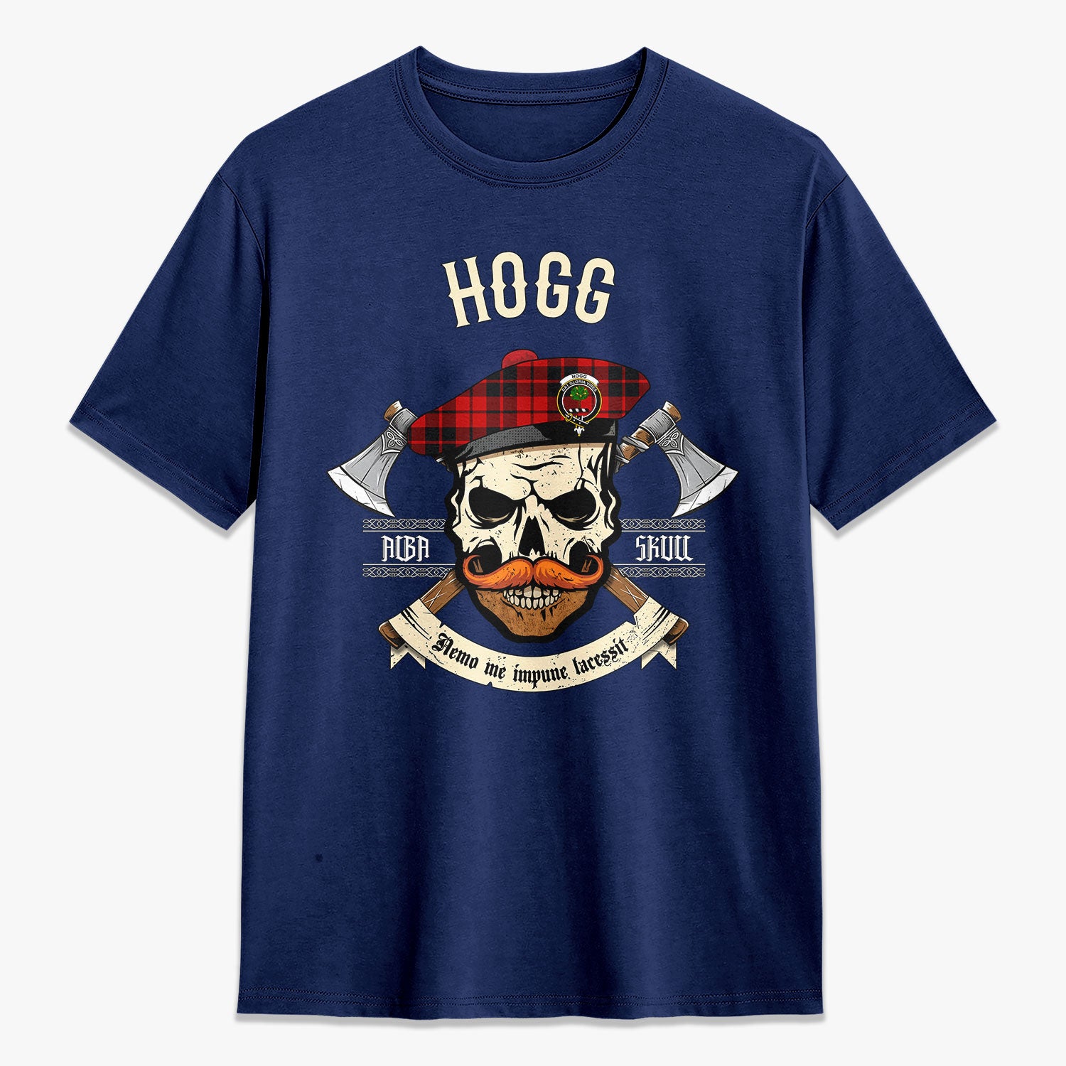 Hogg Tartan Crest 2D T-shirt - Alba Skull Style