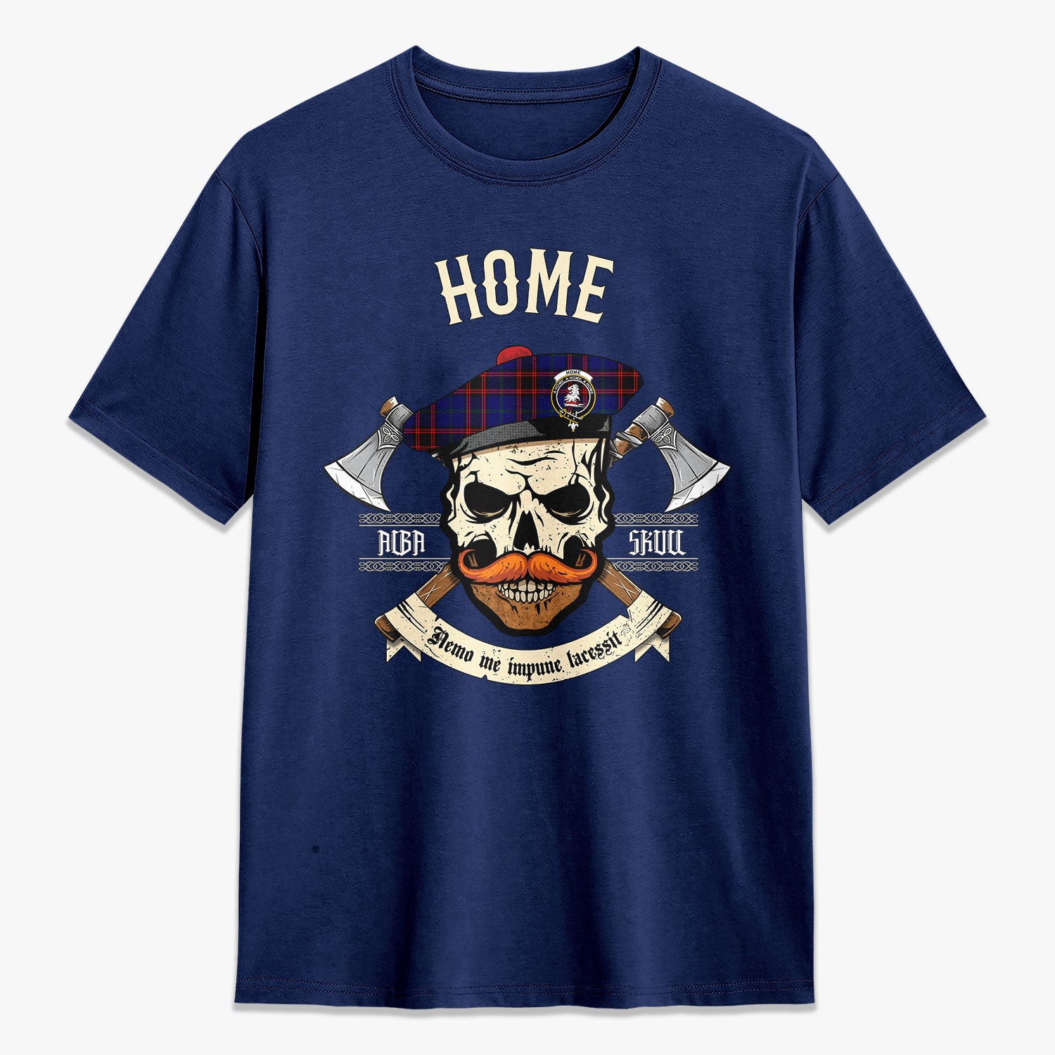 Home Modern Tartan Crest 2D T-shirt - Alba Skull Style