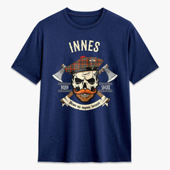 Innes Ancient Tartan Crest 2D T-shirt - Alba Skull Style