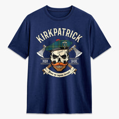 Kirkpatrick Ancient Tartan Crest 2D T-shirt - Alba Skull Style