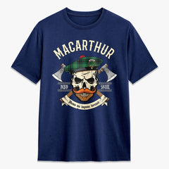 MacArthur Ancient Tartan Crest 2D T-shirt - Alba Skull Style