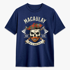 MacAulay Ancient Tartan Crest 2D T-shirt - Alba Skull Style