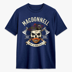 MacDonnell of Glengarry Modern Tartan Crest 2D T-shirt - Alba Skull Style