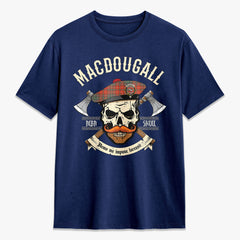 MacDougall Ancient Tartan Crest 2D T-shirt - Alba Skull Style